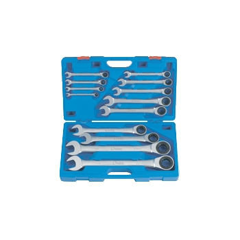 M4008 - Klucze płasko oczkowe 8-19 mm z grzechotką 8 sztuk