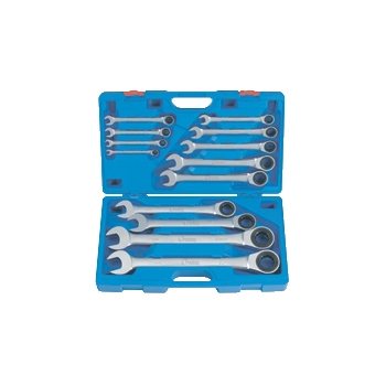 M4013 - Klucze płasko oczkowe 8-32 mm z grzechotką 13 sztuk