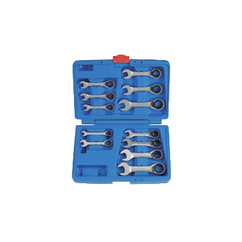 M4045 - Klucze płasko oczkowe 10-19 mm krótkie z grzechotką