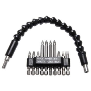 M320804 - Przedłużka giętka do bitów 1/4" z zestawem 11 cz.