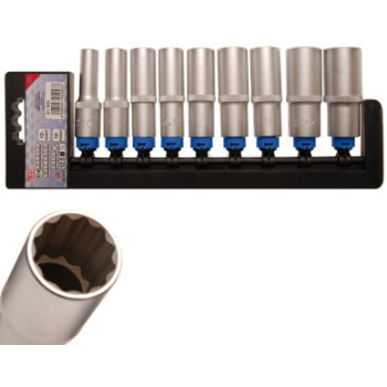 M35253 - Nasadki długie 10-24 mm, 1/2", 12-kątne, 9 szt.