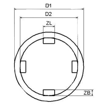 M52835 - JBM - Nasadki do nakrętek rowkowych, 26-88 mm, 10 szt.