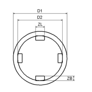 B.8266 / M38266 - Nasadki do nakrętek rowkowych, 10 sztuk, 26-88 mm