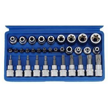 M35021 - Zestaw bitów i nasadek Torx 34 sztuk