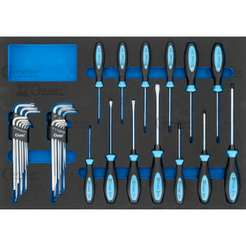 WC.7250A - Wkład wózka - wkrętaki, 31 elementowy