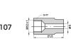 ZL107 - Końcówka przewodu hamulcowego M12x1x5 długość 21,5mm