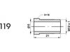 ZL119 - Końcówka przewodu hamulcowego M12x1x6 długość 21mm