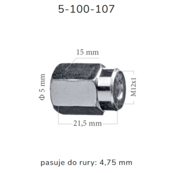 ZL107 - Końcówka przewodu hamulcowego M12x1x5 długość 21,5mm