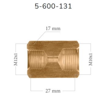 LWP131 - Łącznik redukcja M10 x 1 (wewnętrzna) - M12 x 1 (wewnętrzna)