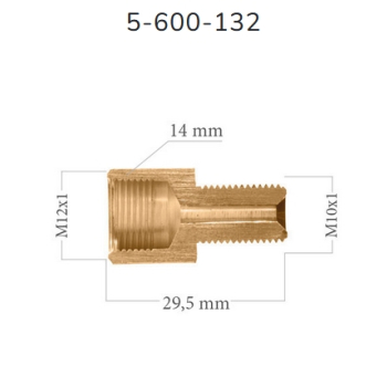 LWP132 - Łącznik - redukcja M10 x 1 (wewnętrzna) - M12 x 1 (wewnętrzna)