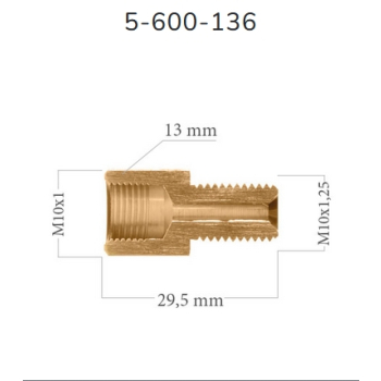 LWP136 - Łącznik redukcja M10 x 1 - M10 x 1,25