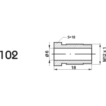 ZL102 - Końcówka przewodu hamulcowego M12x1x6 długość 18mm