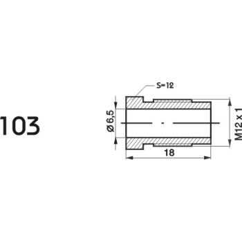 ZL103 - Końcówka przewodu hamulcowego M12x1x6.5 długość 18mm