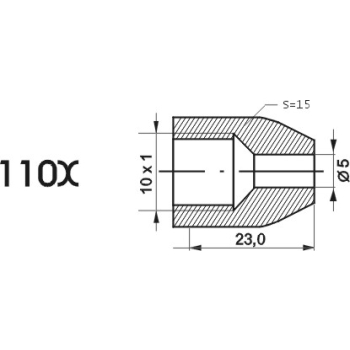 ZL110X - Końcówka przewodu hamulcowego M10x1x5 długość 23mm