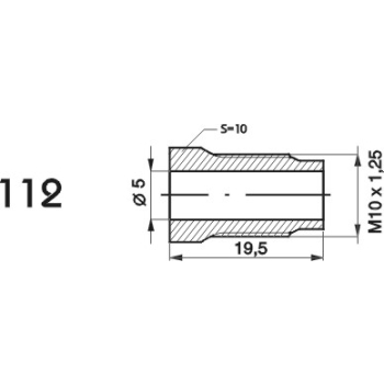 ZL112 - Końcówka przewodu hamulcowego M10x1,25x5 długość 19,5mm