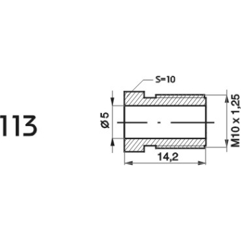 ZL113 - Końcówka przewodu hamulcowego M10x1,25 x5 długość 14,2mm