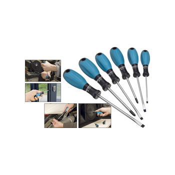 HZT-810SPC/6 - Wkrętaki płaskie i krzyżakowe zestaw 6 sztuk HAZET