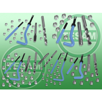 S0002662 - UNC 1/4"   5/16"   3/8"   7/16"   1/2" - Zestaw do naprawy zerwanych gwintów, calowe (Dzięcioł)